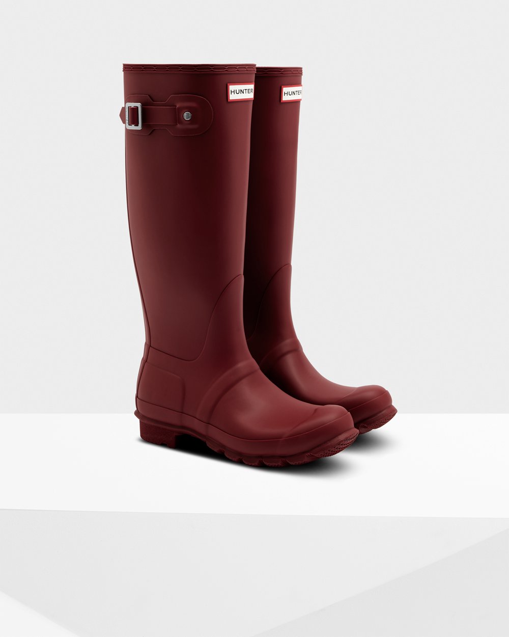 Women Hunter Original | Tall Rain Boots Grey Red | NZ-91743-NCQI